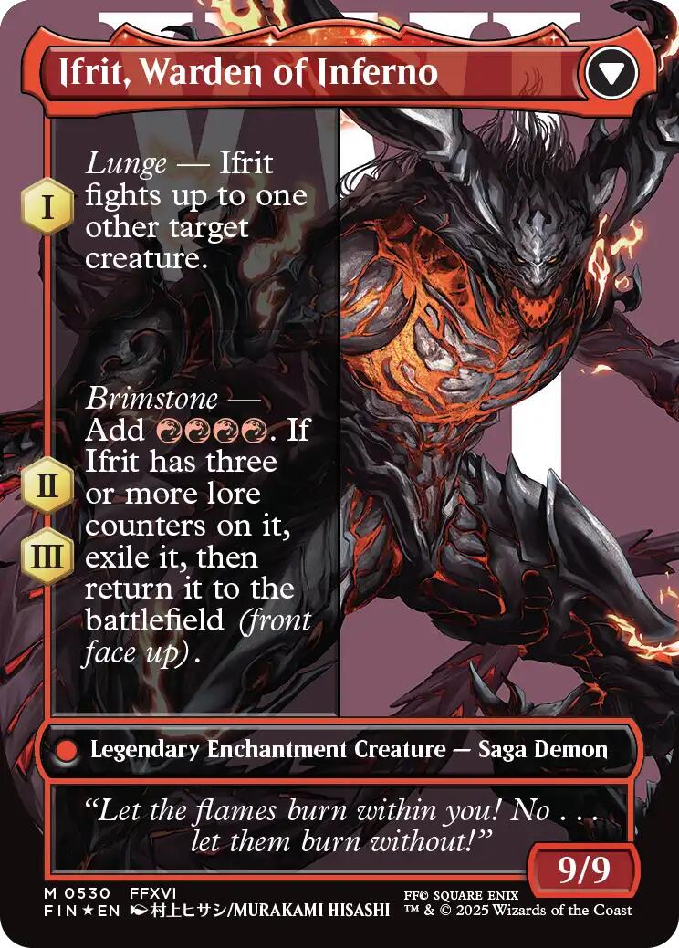 Clive, Ifrit's Dominant // Ifrit, Warden of Inferno (Borderless) (Surge Foil) [FINAL FANTASY] | Dumpster Cat Games