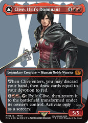 Clive, Ifrit's Dominant // Ifrit, Warden of Inferno (Borderless) (Surge Foil) [FINAL FANTASY] | Dumpster Cat Games