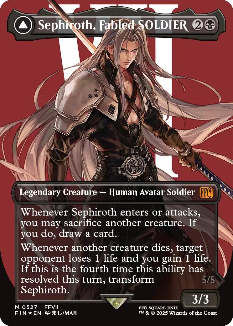 Sephiroth, Fabled SOLDIER // Sephiroth, One-Winged Angel (Borderless) (Surge Foil) [FINAL FANTASY] | Dumpster Cat Games