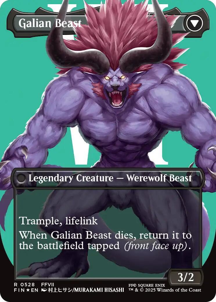 Vincent Valentine // Galian Beast (Borderless) (Surge Foil) [FINAL FANTASY] | Dumpster Cat Games