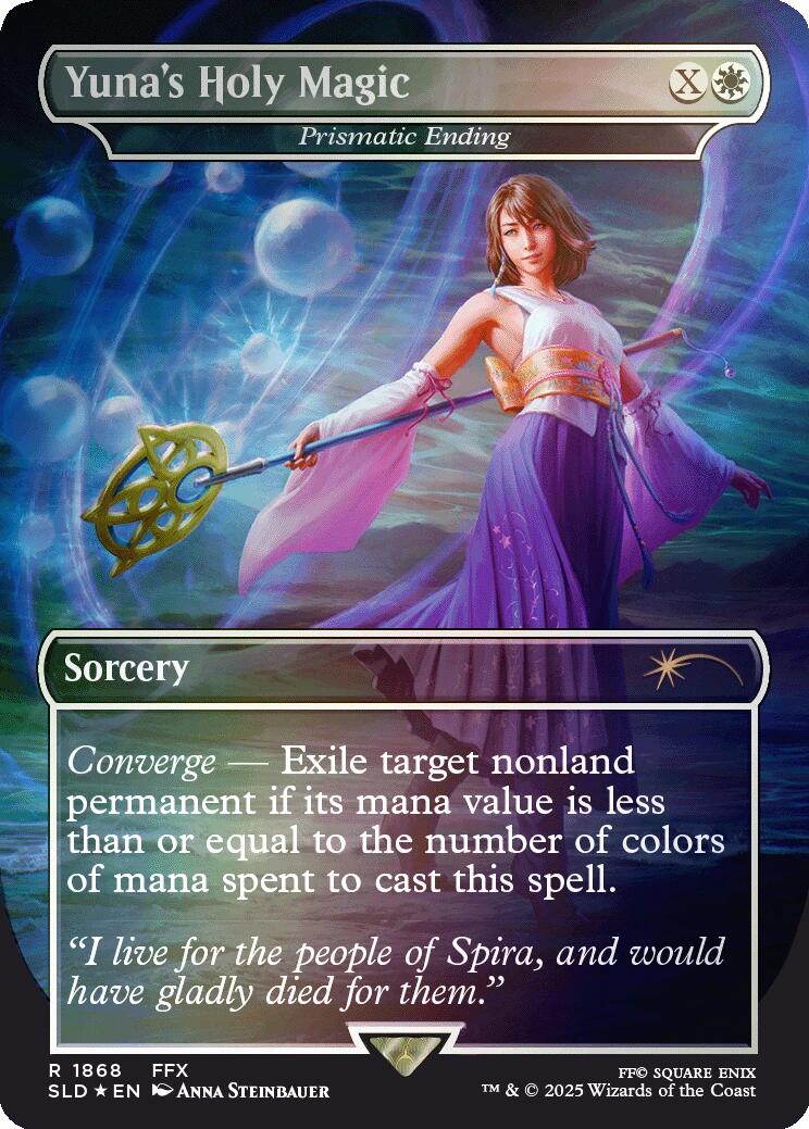 Yuna's Holy Magic - Prismatic Ending (Rainbow Foil) [Secret Lair Drop Series] | Dumpster Cat Games