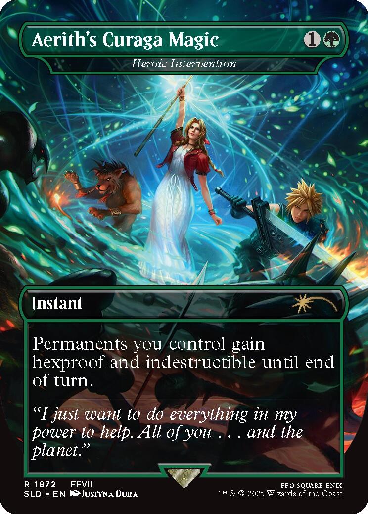 Aerith's Curaga Magic - Heroic Intervention [Secret Lair Drop Series] | Dumpster Cat Games