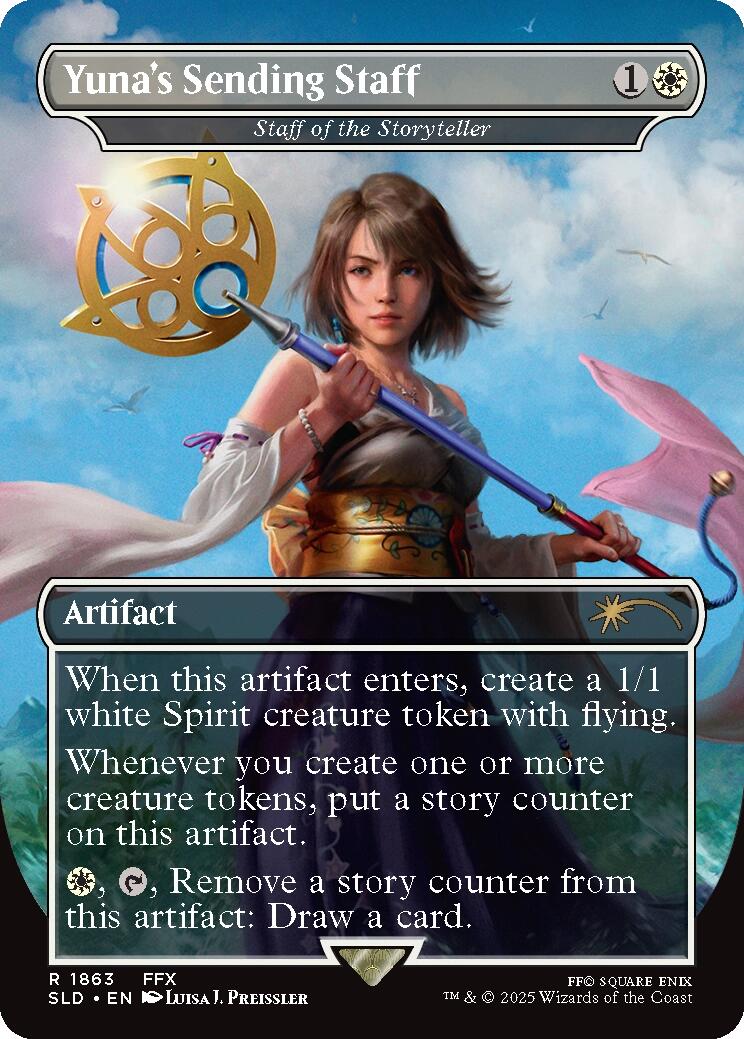 Yuna's Sending Staff - Staff of the Storyteller [Secret Lair Drop Series] | Dumpster Cat Games