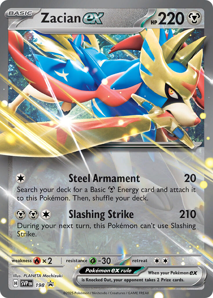 Zacian ex (198) [Scarlet & Violet: Black Star Promos] | Dumpster Cat Games