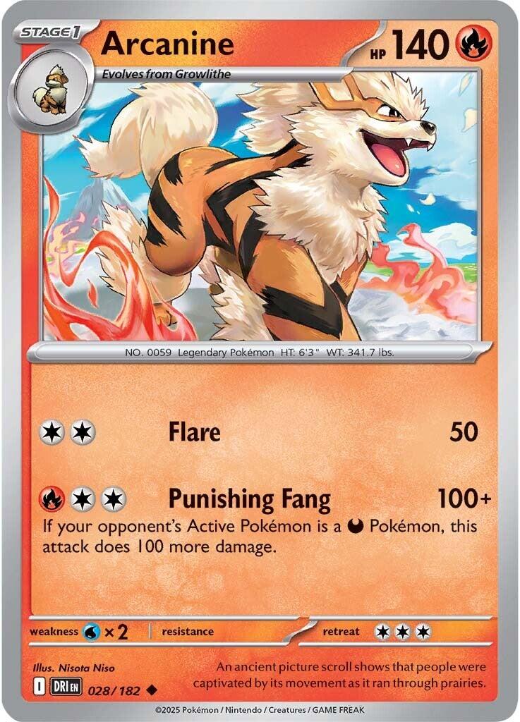 Arcanine (028/182) [Scarlet & Violet: Destined Rivals] | Dumpster Cat Games