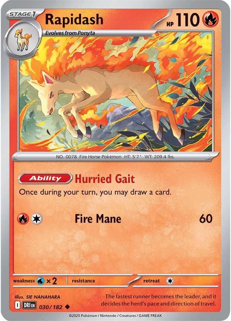Rapidash (030/182) [Scarlet & Violet: Destined Rivals] | Dumpster Cat Games