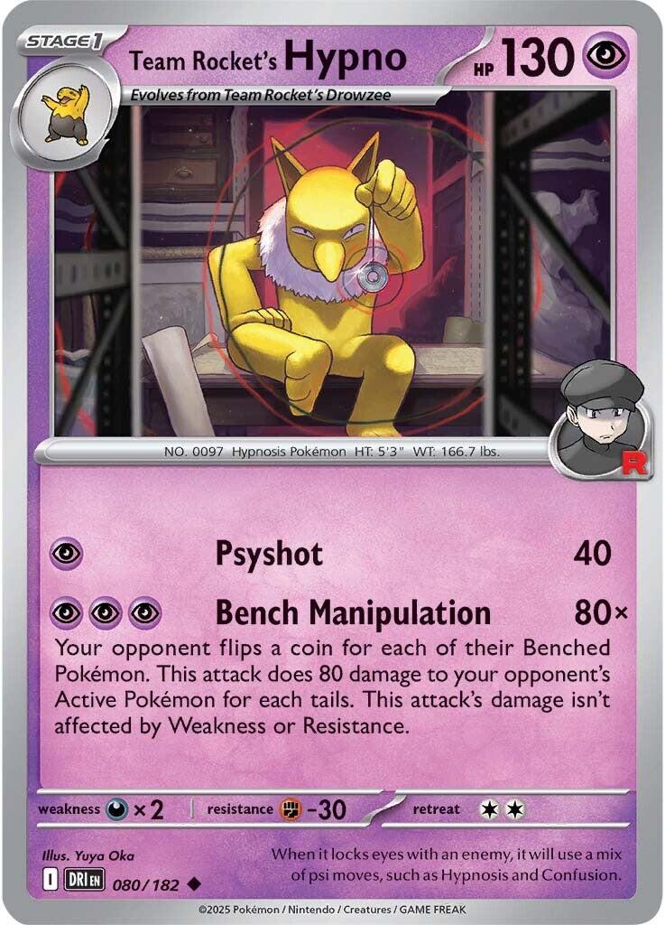 Team Rocket's Hypno (080/182) [Scarlet & Violet: Destined Rivals] | Dumpster Cat Games