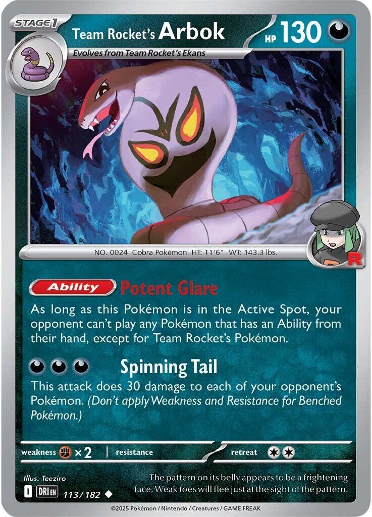 Team Rocket's Arbok (113/182) [Scarlet & Violet: Destined Rivals] | Dumpster Cat Games