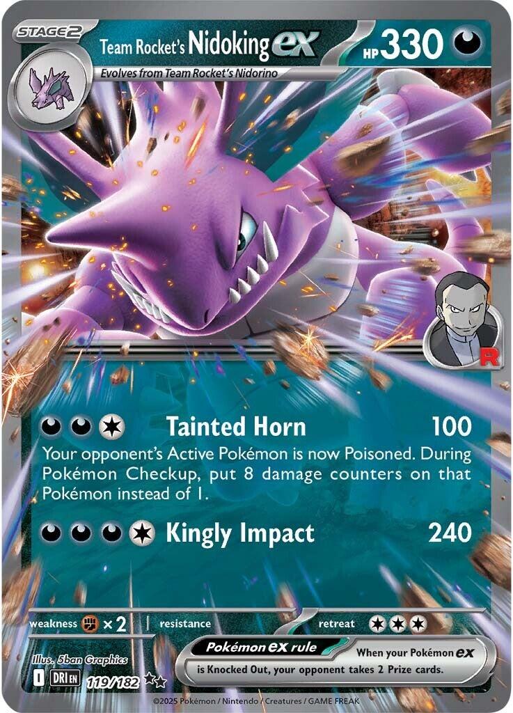 Team Rocket's Nidoking ex (119/182) [Scarlet & Violet: Destined Rivals] | Dumpster Cat Games