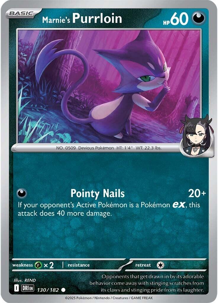 Marnie's Purrloin (130/182) [Scarlet & Violet: Destined Rivals] | Dumpster Cat Games