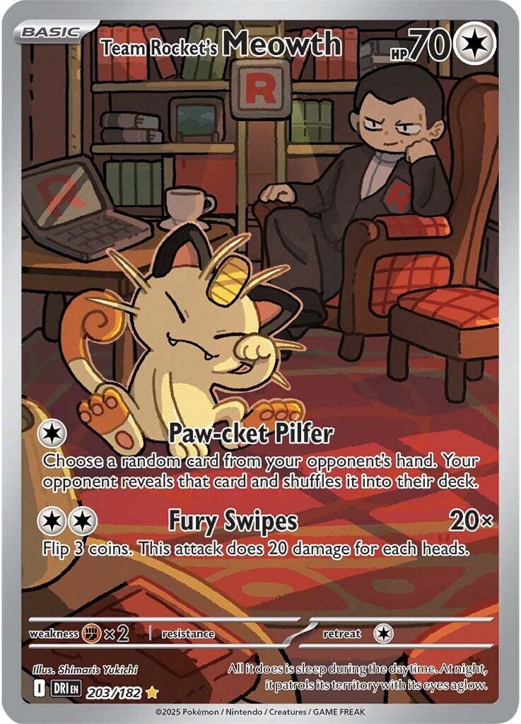 Team Rocket's Meowth (203/182) [Scarlet & Violet: Destined Rivals] | Dumpster Cat Games