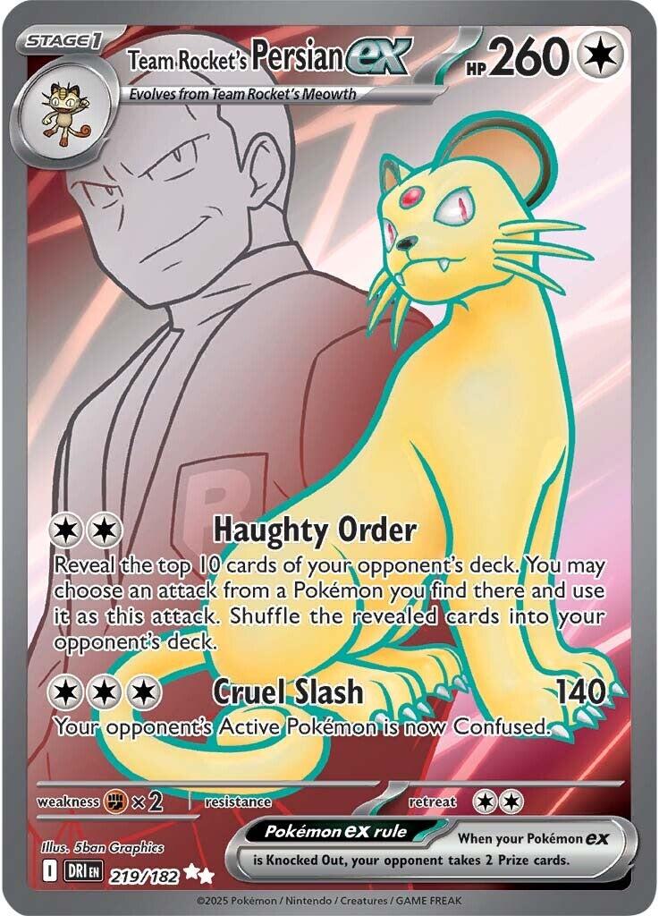 Team Rocket's Persian ex (219/182) [Scarlet & Violet: Destined Rivals] | Dumpster Cat Games