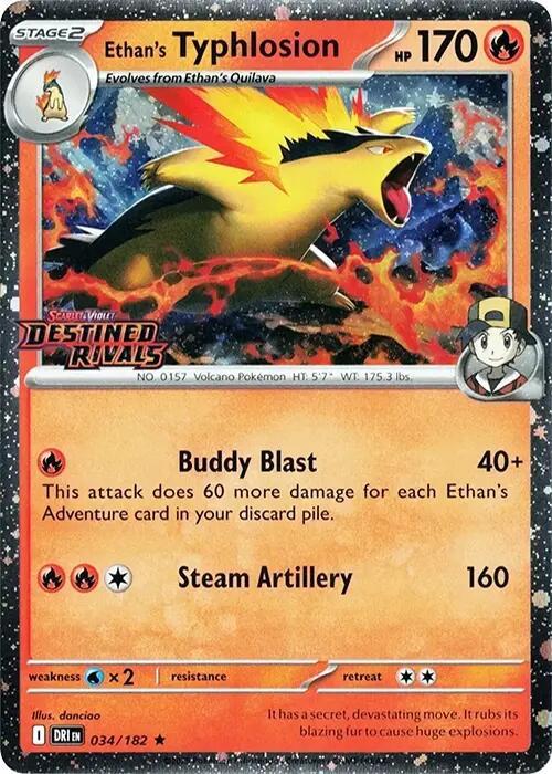Ethan's Typhlosion (034/182) (Destined Rivals Stamp) [Scarlet & Violet: Destined Rivals] | Dumpster Cat Games
