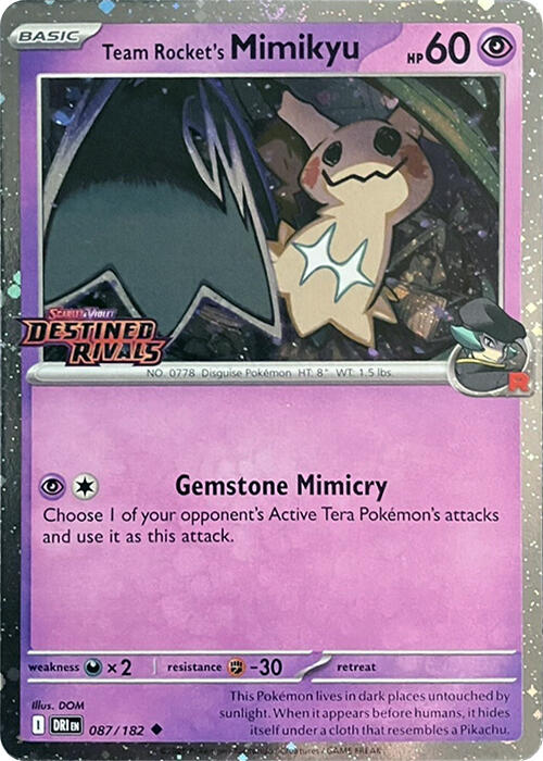 Team Rocket's Mimikyu (087/182) (Destined Rivals Stamp) [Scarlet & Violet: Destined Rivals] | Dumpster Cat Games
