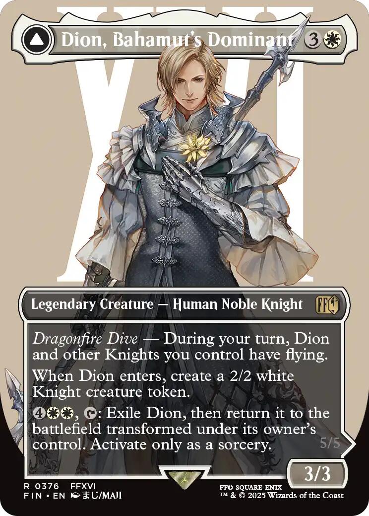Dion, Bahamut's Dominant // Bahamut, Warden of Light (Borderless) [FINAL FANTASY] | Dumpster Cat Games