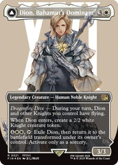 Dion, Bahamut's Dominant // Bahamut, Warden of Light (Borderless) (Surge Foil) [FINAL FANTASY] | Dumpster Cat Games