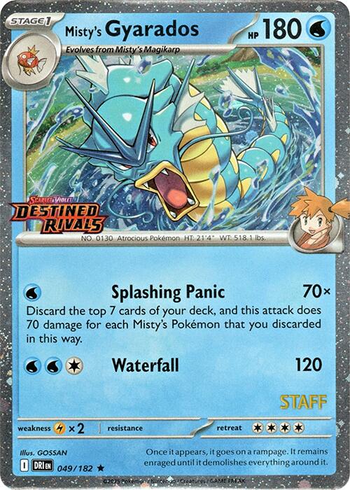 Misty's Gyarados (049/182) (Prerelease Staff) [Scarlet & Violet: Destined Rivals] | Dumpster Cat Games
