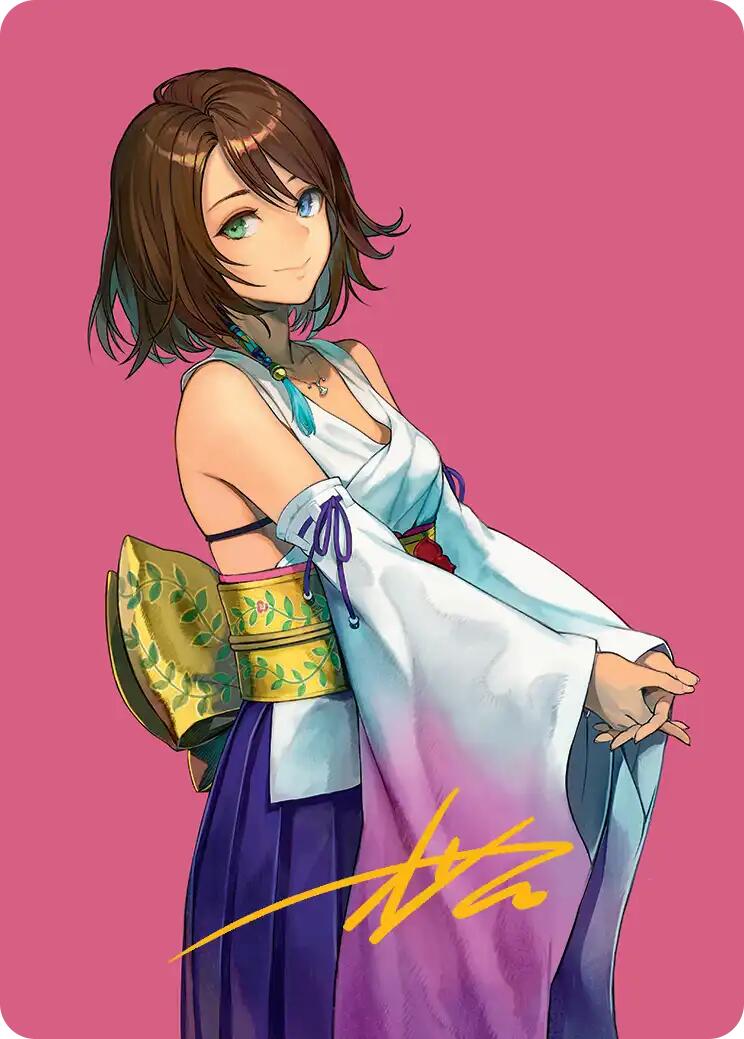 Yuna, Hope of Spira Art Card (Gold-Stamped Signature) [FINAL FANTASY Art Series] | Dumpster Cat Games