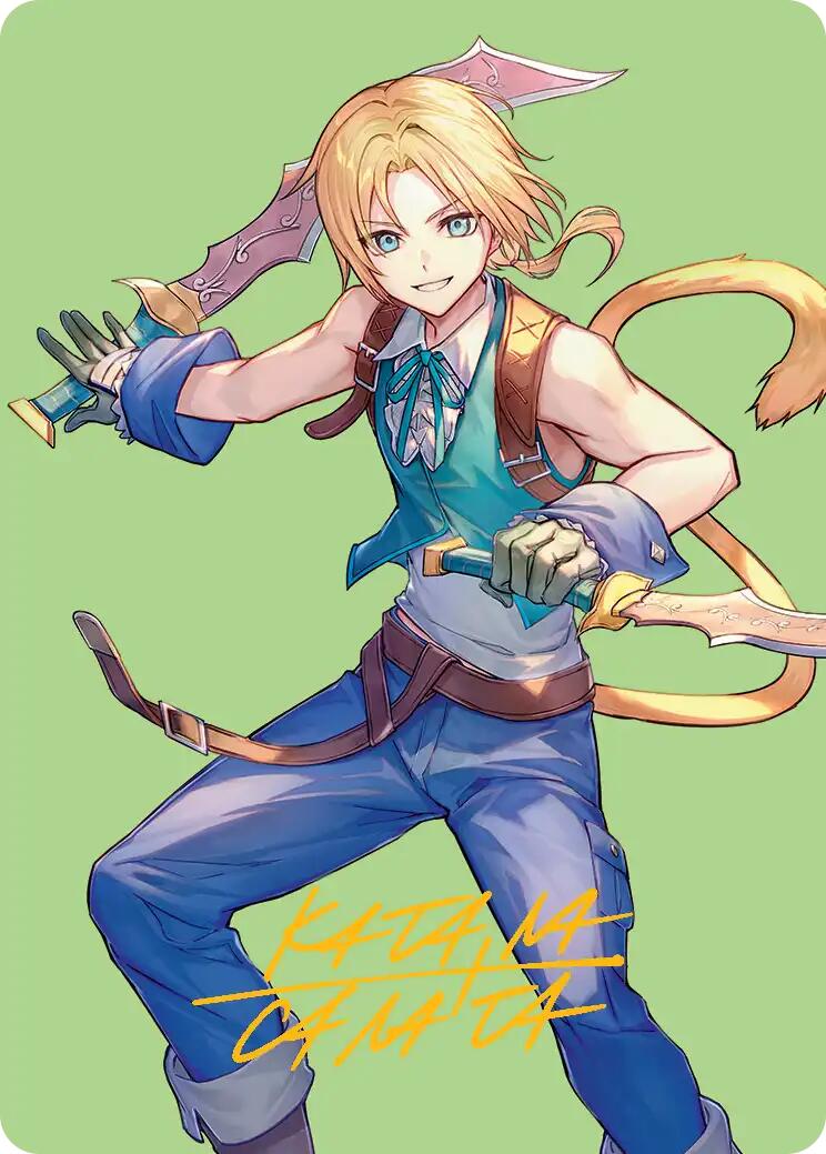 Zidane, Tantalus Thief Art Card (Gold-Stamped Signature) [FINAL FANTASY Art Series] | Dumpster Cat Games