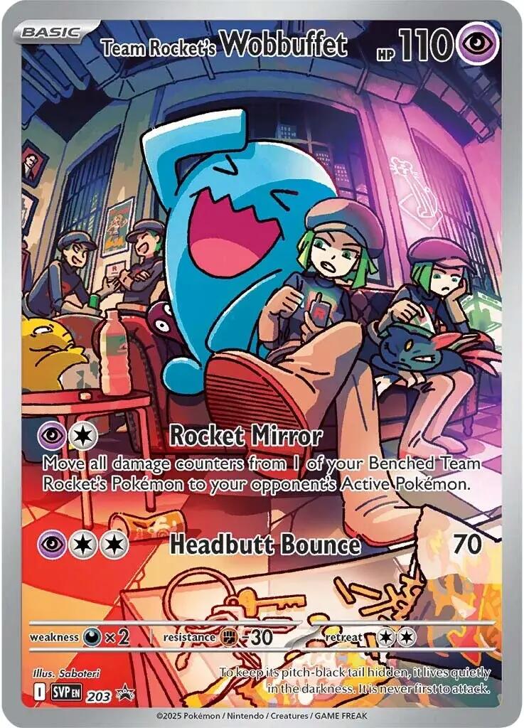 Team Rocket's Wobbuffet (203) [Scarlet & Violet: Black Star Promos] | Dumpster Cat Games