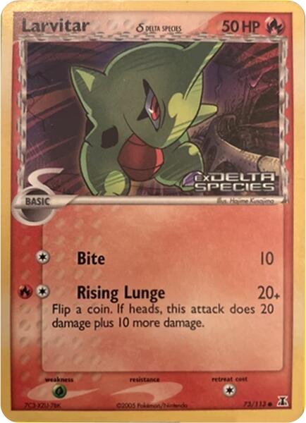 Larvitar (73/113) (Delta Species) (Stamped) [Miscellaneous Cards] | Dumpster Cat Games