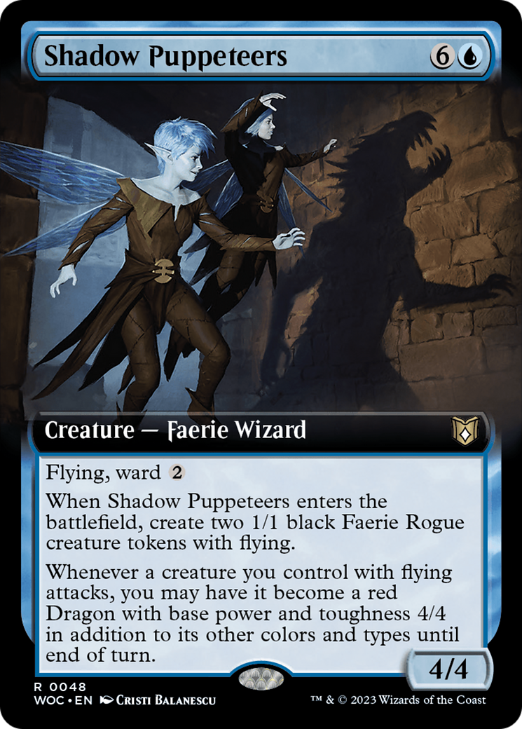 Shadow Puppeteers (Extended Art) [Wilds of Eldraine Commander] | Dumpster Cat Games