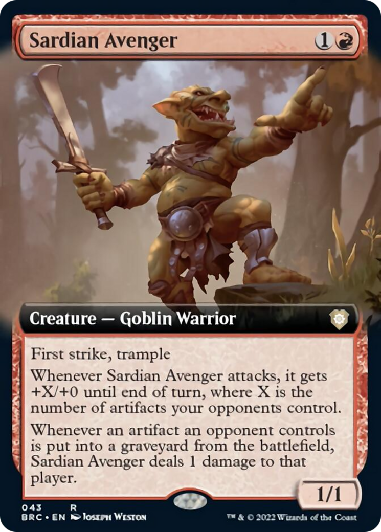 Sardian Avenger (Extended Art) [The Brothers' War Commander] | Dumpster Cat Games