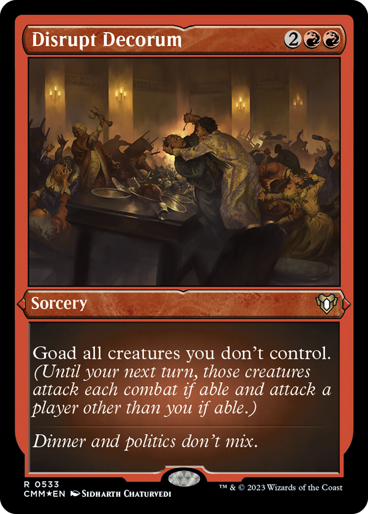 Disrupt Decorum (Foil Etched) [Commander Masters] | Dumpster Cat Games