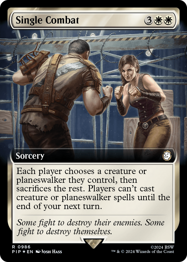 Single Combat (Extended Art) (Surge Foil) [Fallout] | Dumpster Cat Games