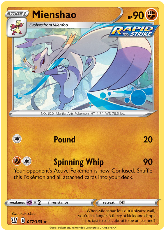 Mienshao (077/163) [Sword & Shield: Battle Styles] | Dumpster Cat Games