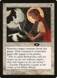 Swords to Plowshares (4th Place) (Oversized) [Oversize Cards] | Dumpster Cat Games