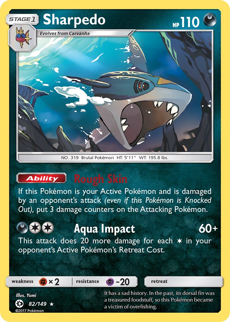 Sharpedo (82/149) (Cosmos Holo) (Blister Exclusive) [Sun & Moon: Base Set] | Dumpster Cat Games