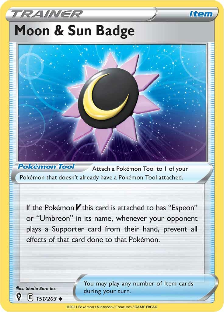 Moon & Sun Badge (151/203) [Sword & Shield: Evolving Skies] | Dumpster Cat Games