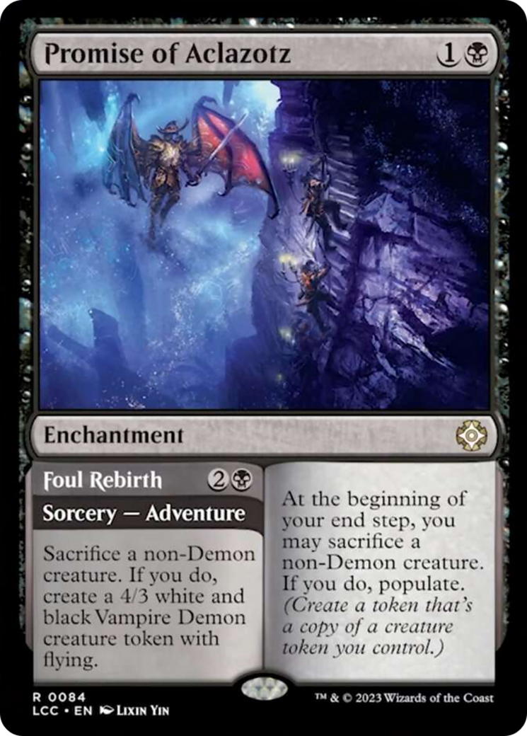 Promise of Aclazotz // Foul Rebirth [The Lost Caverns of Ixalan Commander] | Dumpster Cat Games