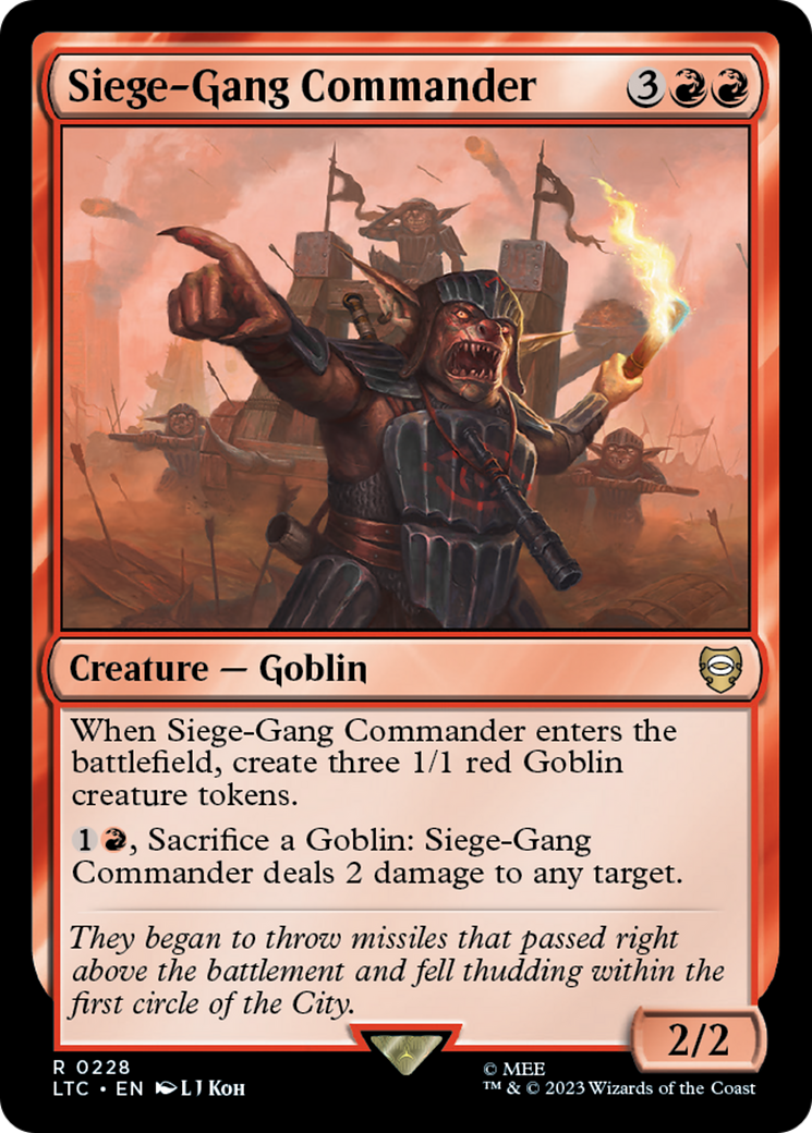 Siege-Gang Commander [The Lord of the Rings: Tales of Middle-Earth Commander] | Dumpster Cat Games