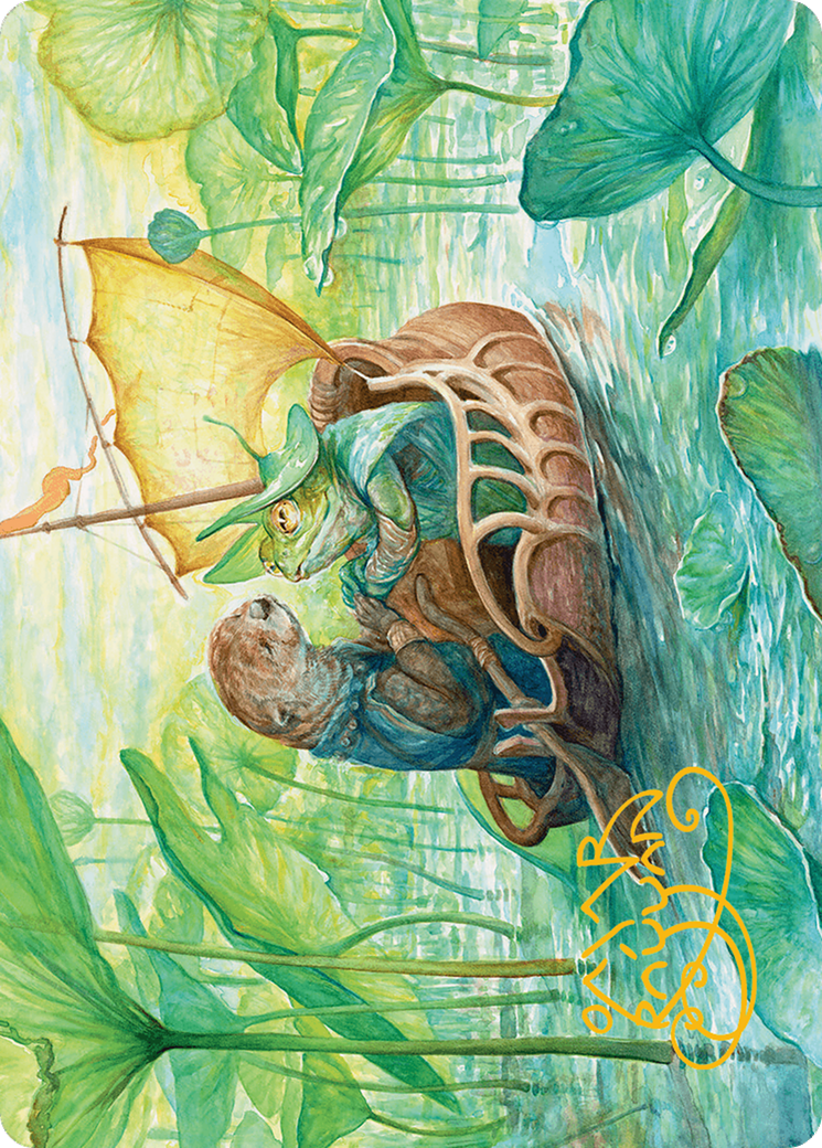 Run Away Together Art Card (Gold-Stamped Signature) [Bloomburrow Art Series] | Dumpster Cat Games