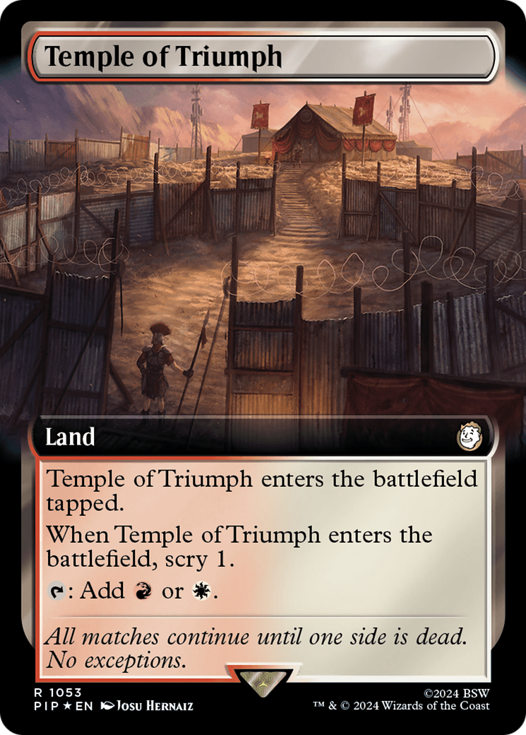 Temple of Triumph (Extended Art) (Surge Foil) [Fallout] | Dumpster Cat Games