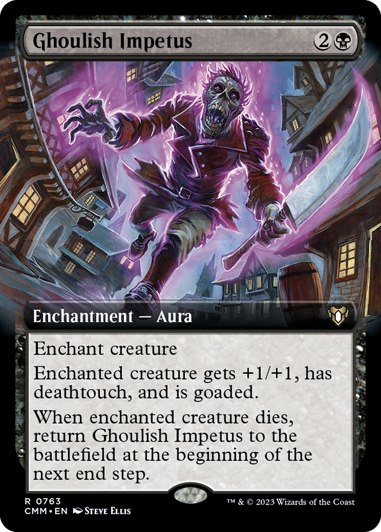 Ghoulish Impetus (Extended Art) [Commander Masters] | Dumpster Cat Games