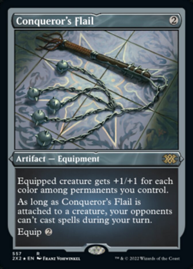 Conqueror's Flail (Foil Etched) [Double Masters 2022] | Dumpster Cat Games