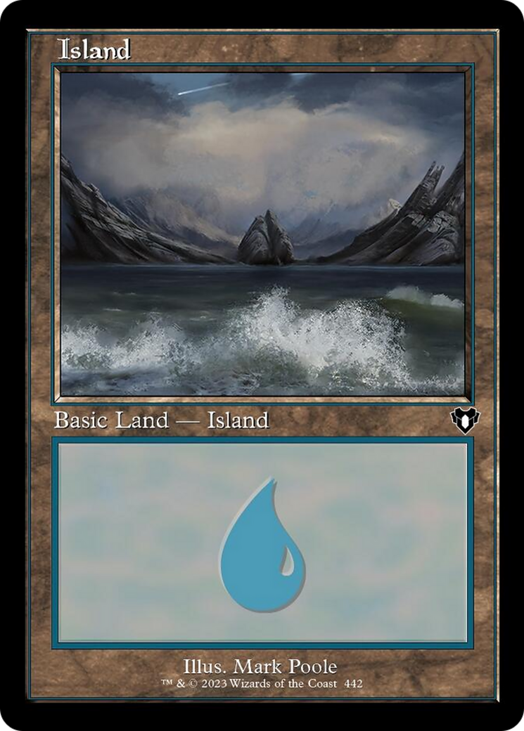 Island (442) (Retro) [Commander Masters] | Dumpster Cat Games