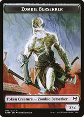 Human Warrior // Zombie Berserker Double-Sided Token [Kaldheim Tokens] | Dumpster Cat Games