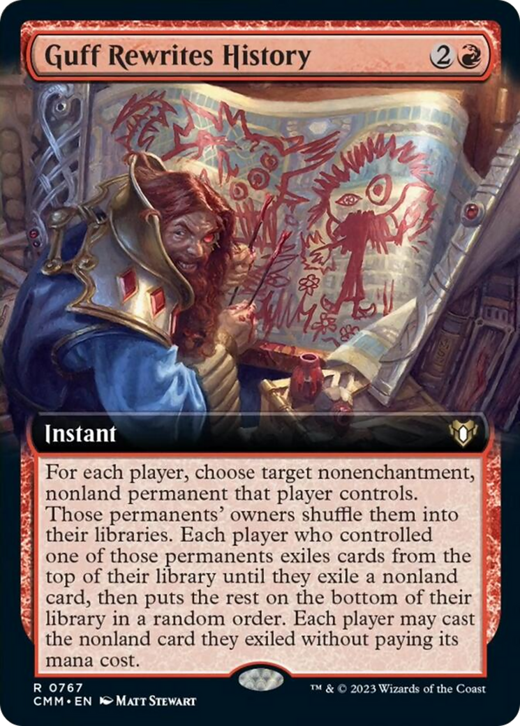 Guff Rewrites History (Extended Art) [Commander Masters] | Dumpster Cat Games