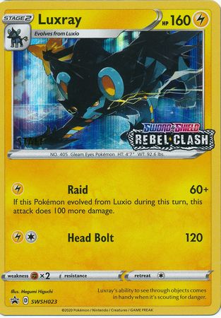 Luxray (SWSH023) (Staff Prerelease Promo) [Sword & Shield: Black Star Promos] | Dumpster Cat Games