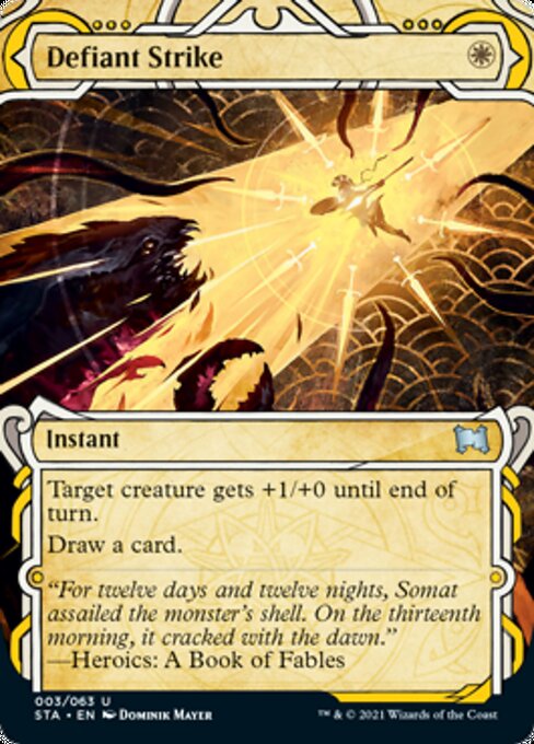 Defiant Strike (Foil Etched) [Strixhaven: Mystical Archive] | Dumpster Cat Games