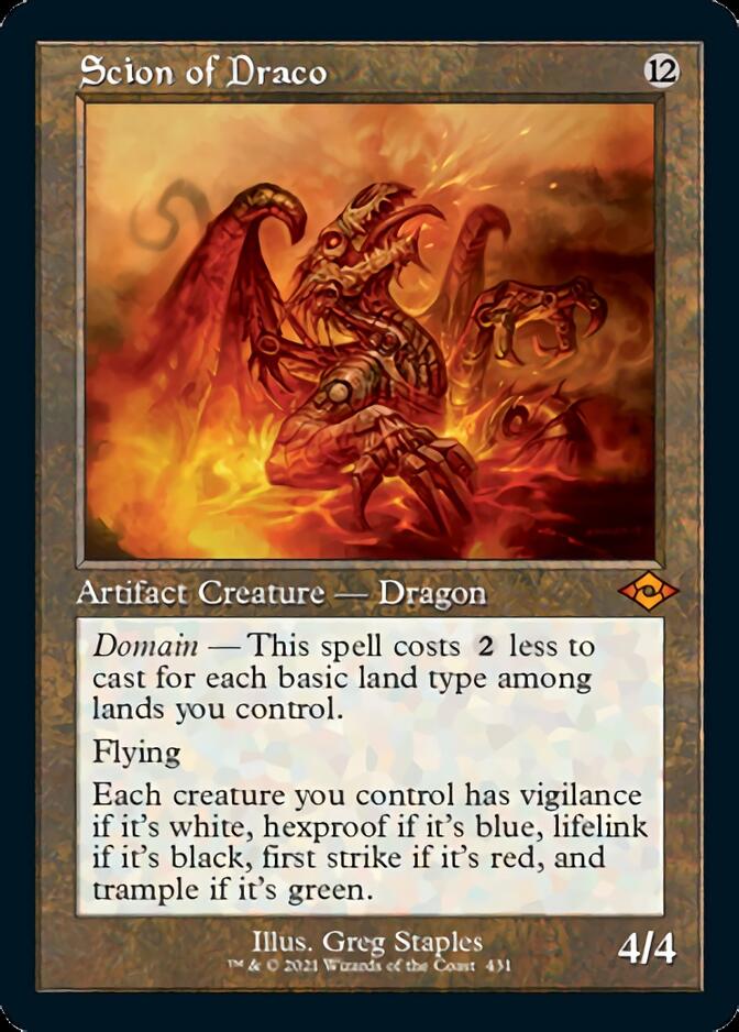 Scion of Draco (Retro Foil Etched) [Modern Horizons 2] | Dumpster Cat Games