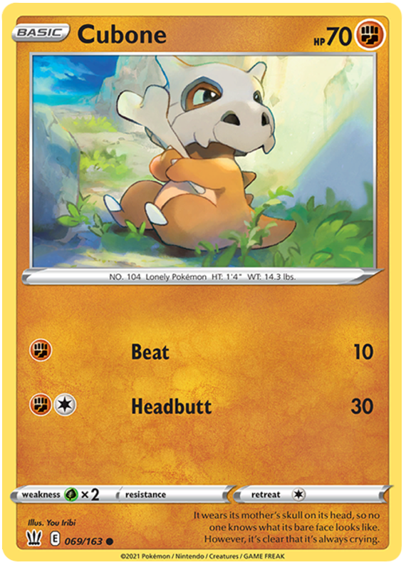 Cubone (069/163) [Sword & Shield: Battle Styles] | Dumpster Cat Games