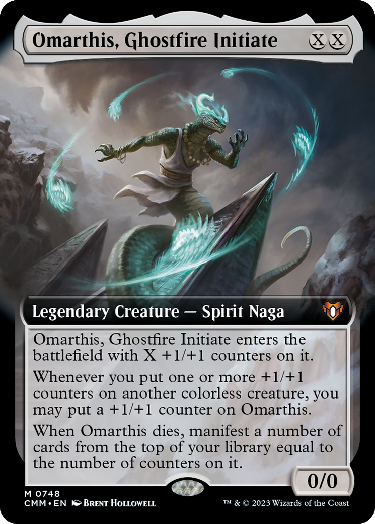 Omarthis, Ghostfire Initiate (Extended Art) [Commander Masters] | Dumpster Cat Games