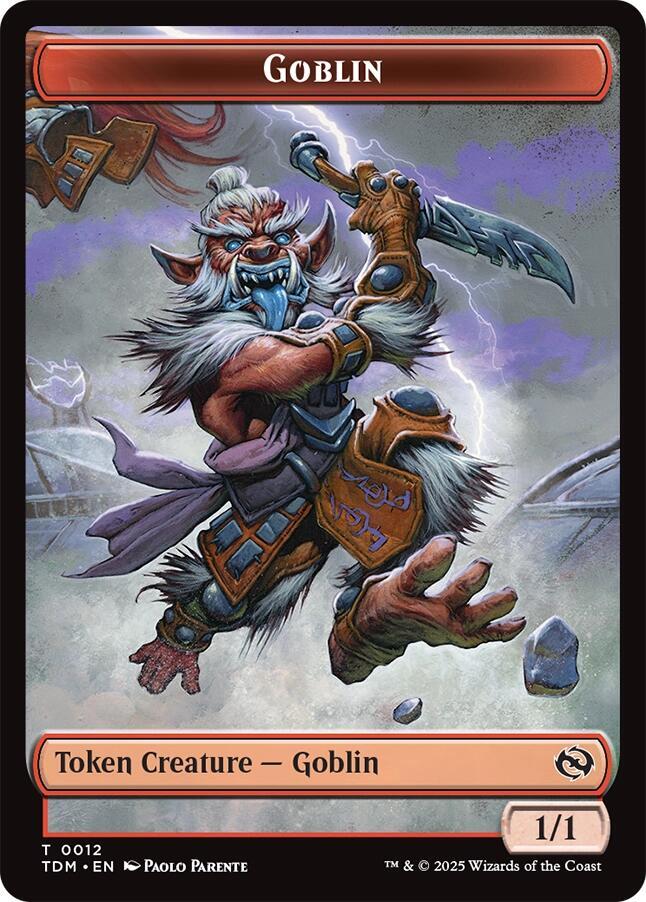 Dog // Goblin Double-Sided Token [Tarkir: Dragonstorm Commander Tokens] | Dumpster Cat Games