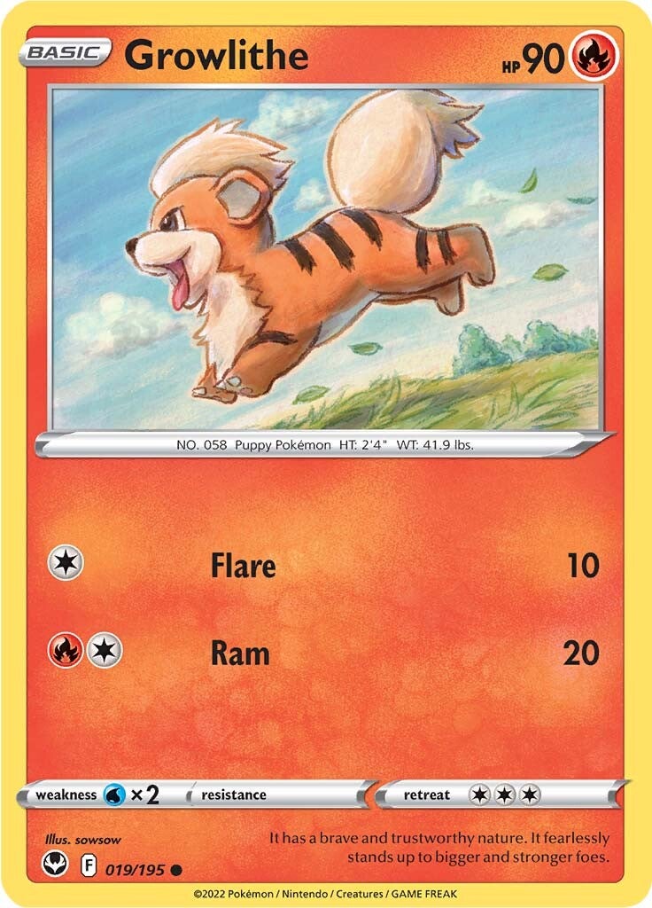 Growlithe (019/195) [Sword & Shield: Silver Tempest] | Dumpster Cat Games