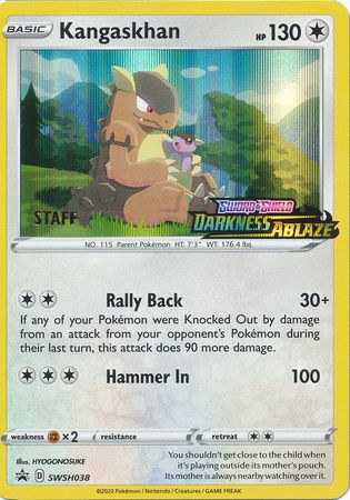 Kangaskhan (SWSH038) (Staff Prerelease Promo) [Sword & Shield: Black Star Promos] | Dumpster Cat Games